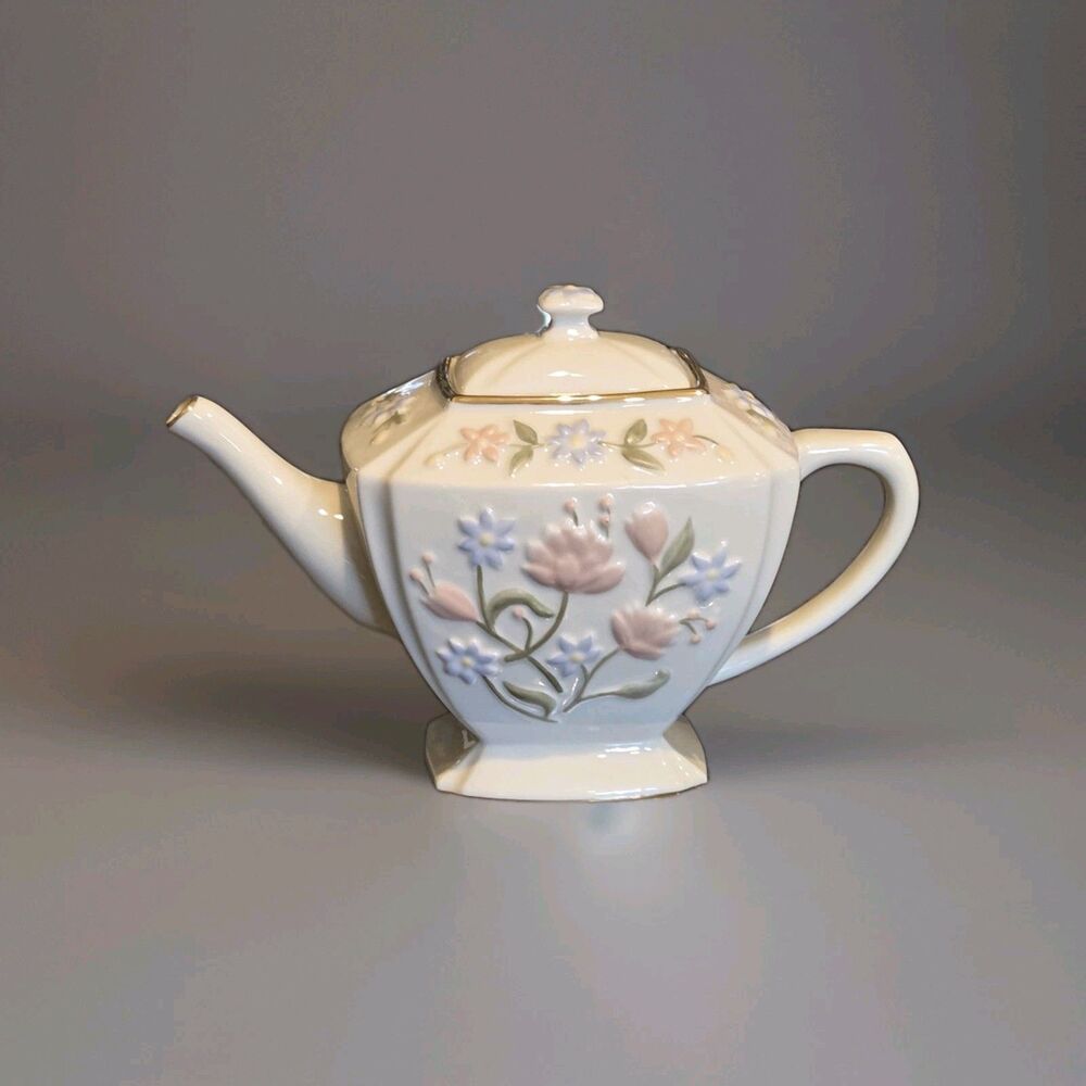 Vintage Lenox Wildflower Porcelain Teapot legacy fine porcelain collection - Picture 10 of 12